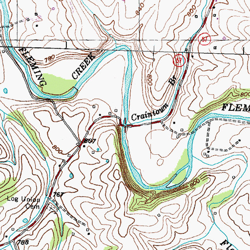 Topographic Map of The Iron Bridge, KY