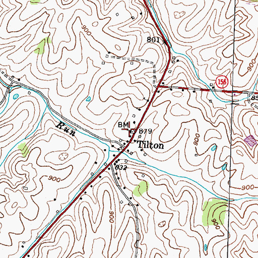 Topographic Map of Tiltons Chapel, KY