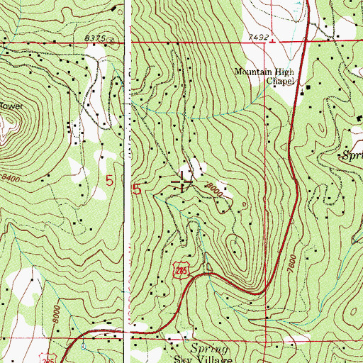 Topographic Map of Doubleheader Ranch, CO