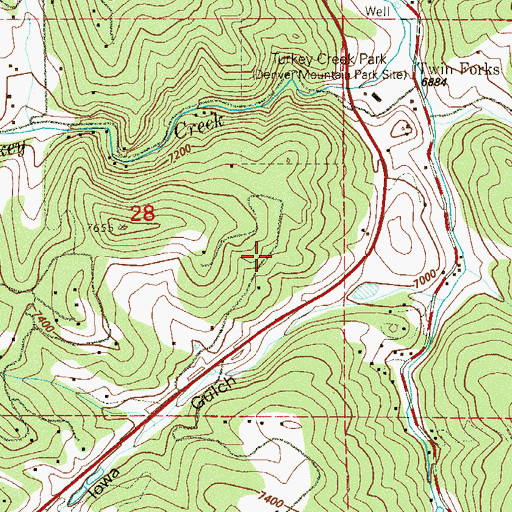 Topographic Map of The Bluffs, CO