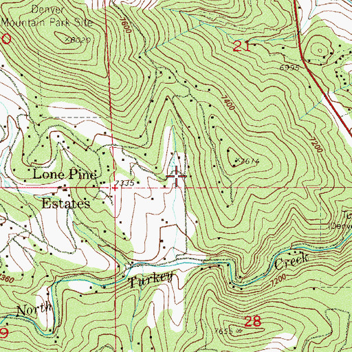 Topographic Map of Gems Park Estates, CO