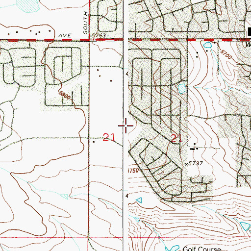 Topographic Map of Powderhorn Park, CO