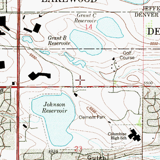 Topographic Map of Bowles Village Shopping Center, CO