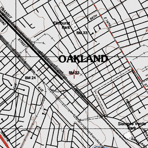 Topographic Map of Esperanza Elementary School, CA