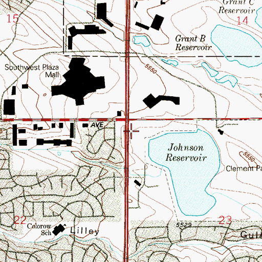 Topographic Map of Chanson Plaza Shopping Center, CO