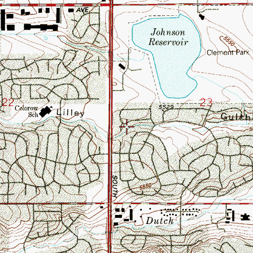 Topographic Map of Lilly Pad Park, CO