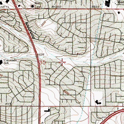 Topographic Map of Wayside Meadows Park, CO