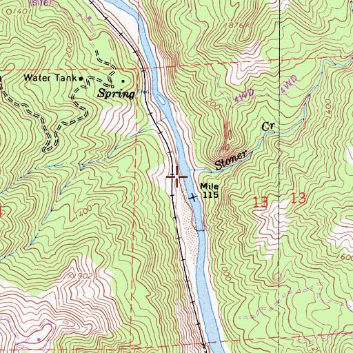 Topographic Map of Stoner Creek, CA