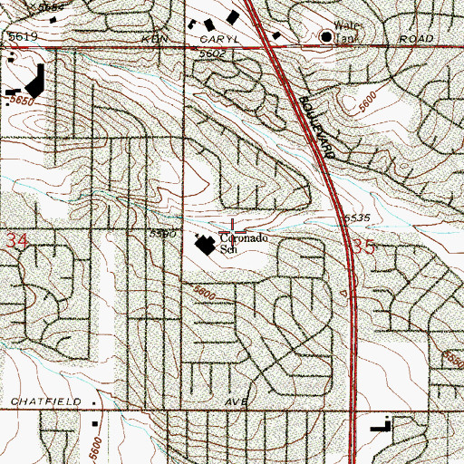 Topographic Map of Coronado Park, CO