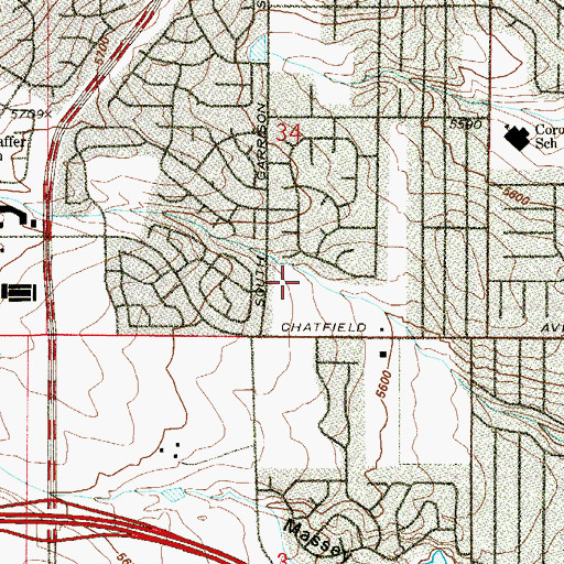 Topographic Map of Willow Creek Park, CO