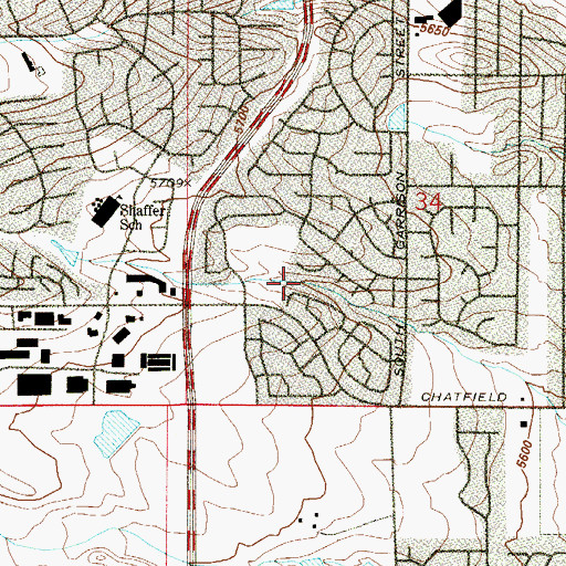 Topographic Map of Dakota Station Park, CO