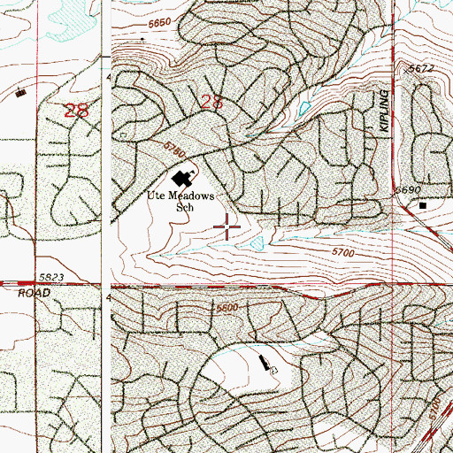 Topographic Map of Eagle Meadows Park, CO