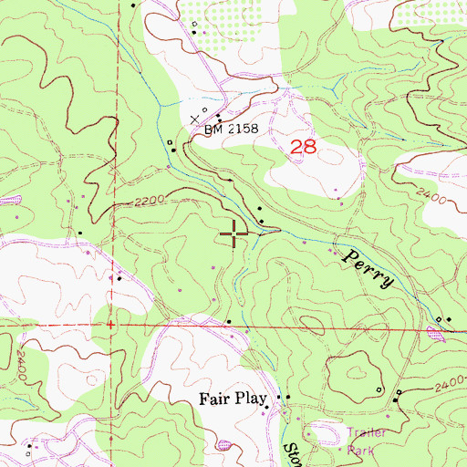 Topographic Map of Stoney Creek, CA