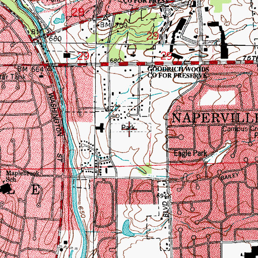 Topographic Map of Columbia Commons, IL