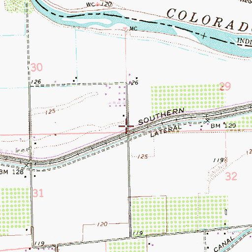 Topographic Map of Main Outlet Drain, AZ