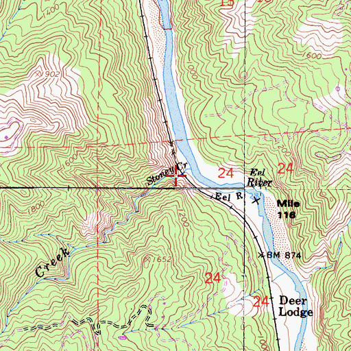 Topographic Map of Stoney Creek, CA