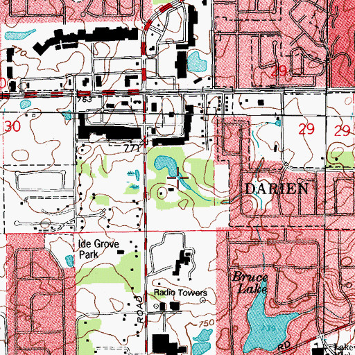 Topographic Map of Darien Chestnut Forest Preserve, IL