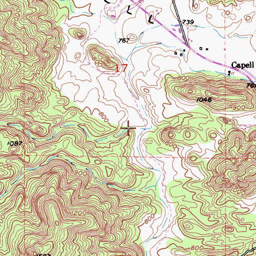 Topographic Map of Stoney Creek, CA