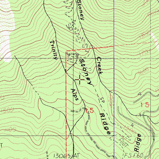 Topographic Map of Stoney Ridge, CA