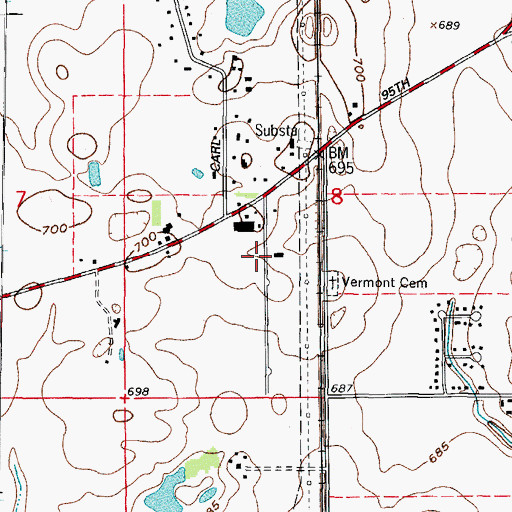 Topographic Map of Arrowhead Industrial Park, IL