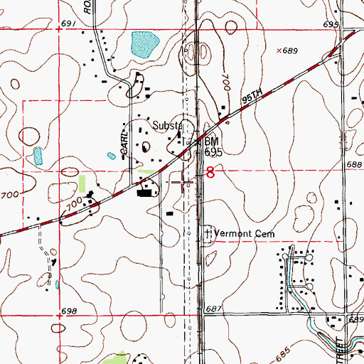 Topographic Map of Clow Creek Industrial Park, IL