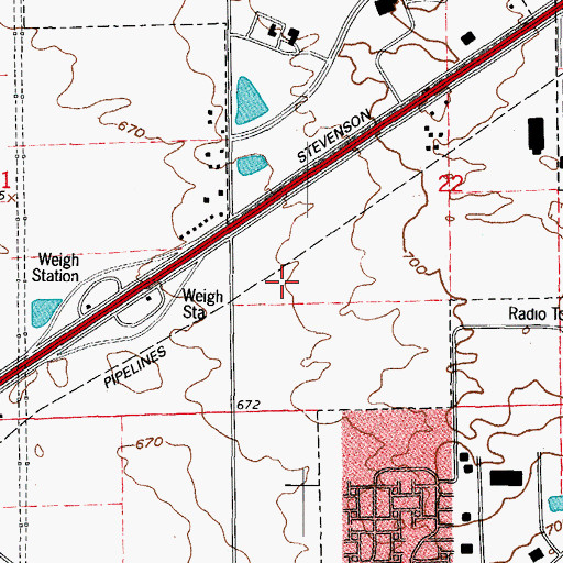 Topographic Map of Crossroads Business Park, IL