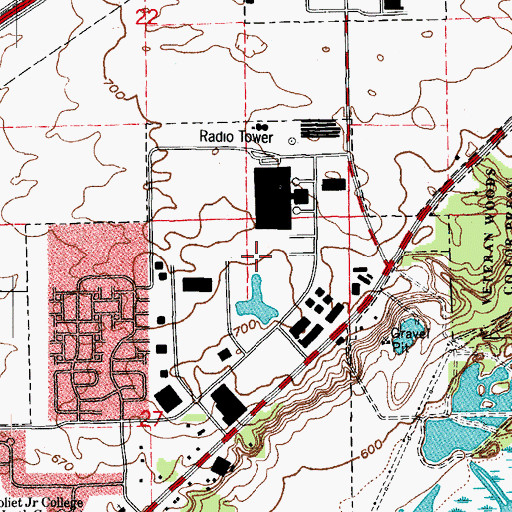 Topographic Map of Marquette Business Park, IL