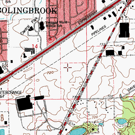 Topographic Map of Corporate Crossing, IL
