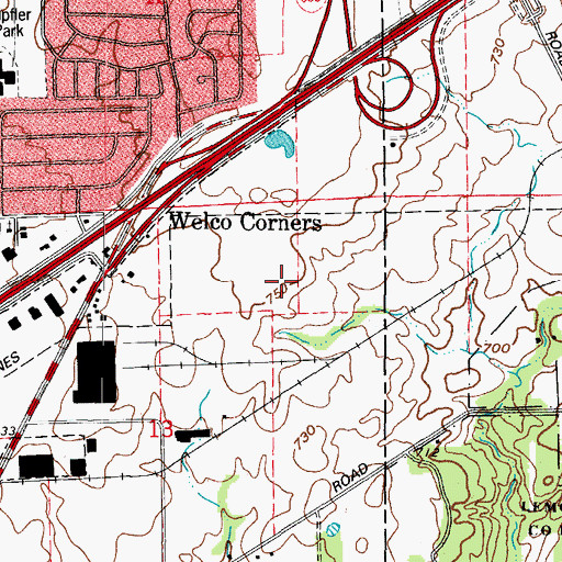 Topographic Map of Internationale Centre, IL