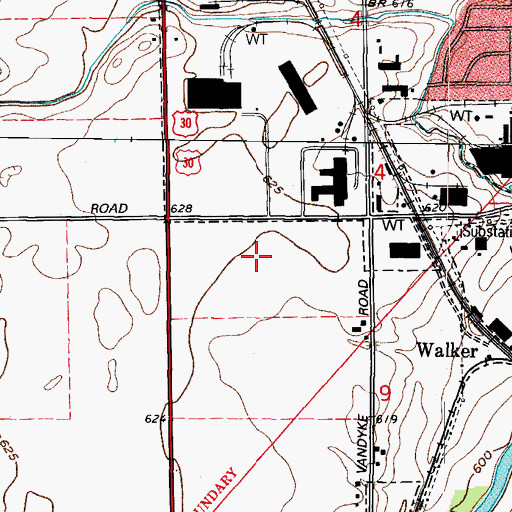 Topographic Map of Crossroads Business Center, IL
