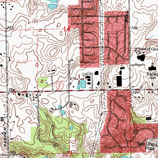 Topographic Map of Annico Business Park, IL