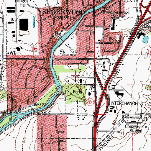 Topographic Map of Amendodge Industrial Park, IL