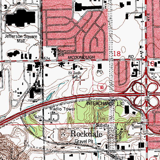 Topographic Map of Oak Leaf Center Business Park, IL