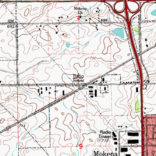 Topographic Map of Mokena Crossings Business Park, IL