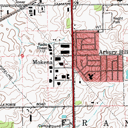 Topographic Map of Normal Towers Industrial Park, IL