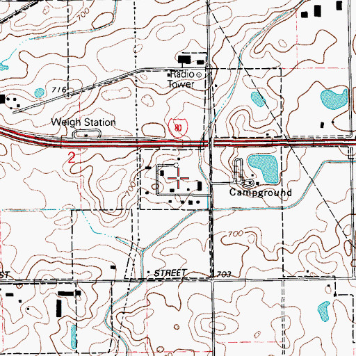 Topographic Map of 80th Avenue Industrial Park, IL