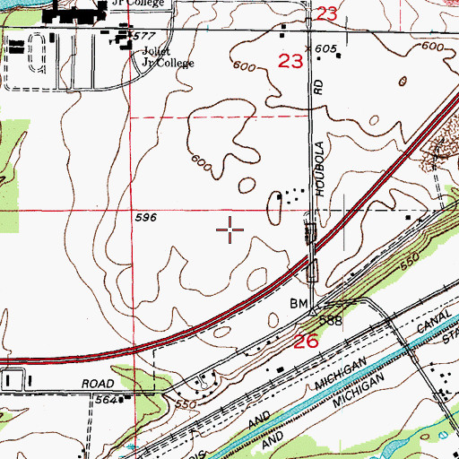 Topographic Map of Rock Run Business Park, IL