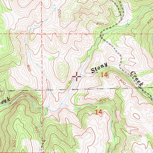 Topographic Map of Stony Creek, CA