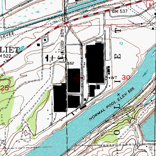 Topographic Map of Crown Trygg Industrial Park, IL
