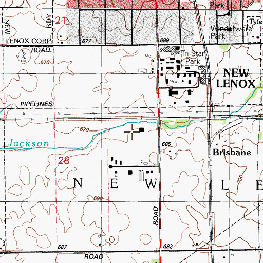 Topographic Map of Sky Corp Industrial Park, IL