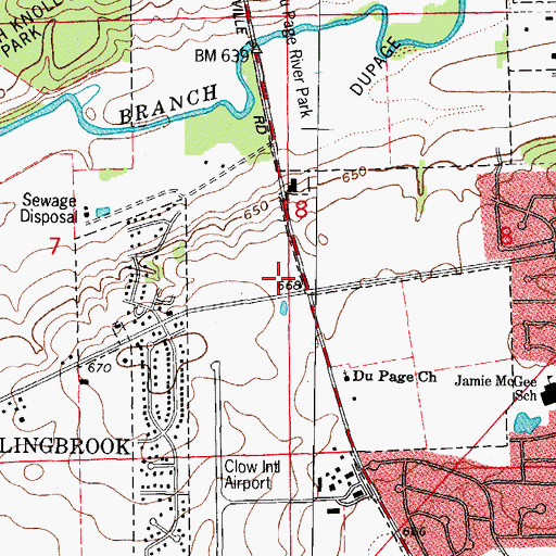 Topographic Map of Market Park Place Shopping Center, IL