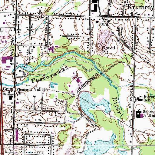 Topographic Map of Upper Tuscarawas Wastewater Treatment Plant Number 36, OH