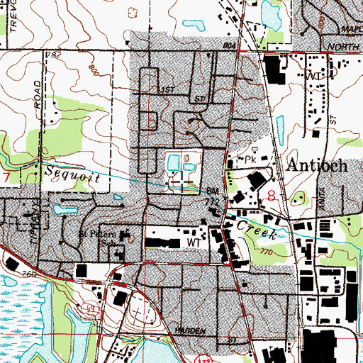 Topographic Map of Antioch Wastewater Treatment Facility, IL