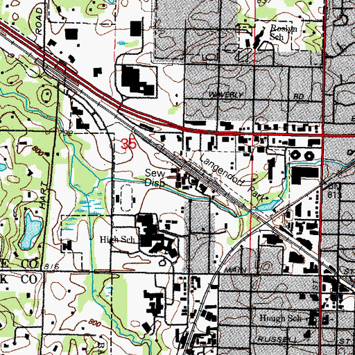 Topographic Map of Barrington Wastewater Treatment Facility, IL