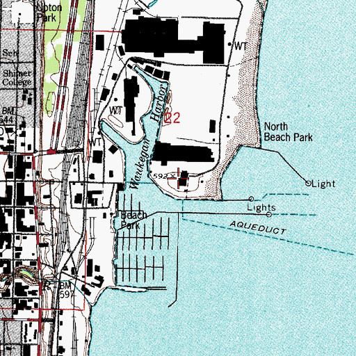 Topographic Map of City of Waukegan Water Treatment Plant, IL