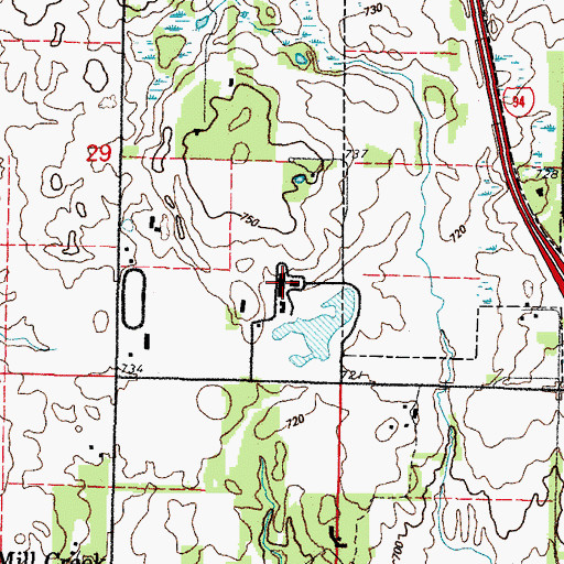 Topographic Map of Mill Creek Sewage Treatment Plant, IL