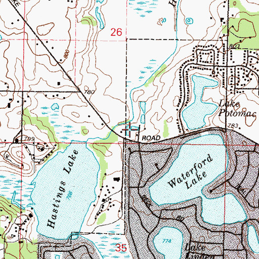 Topographic Map of Lindenhurst Sanitary District Sewage Treatment Plant, IL
