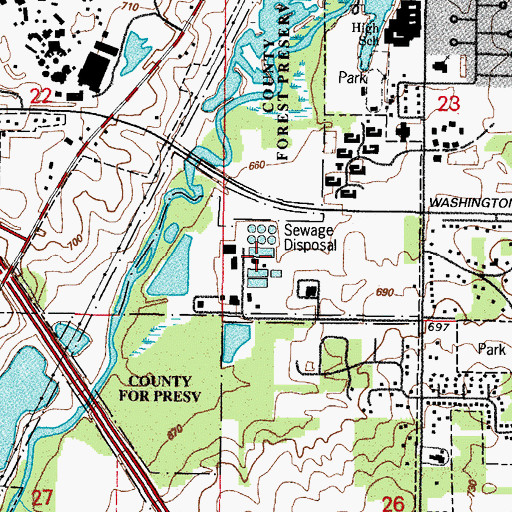 Topographic Map of Gurnee Sewage Treatment Plant, IL