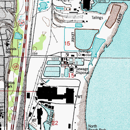 Topographic Map of Waukegan Sewage Treatment Plant, IL
