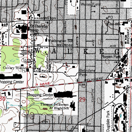 Topographic Map of Howard Ganster Pool, IL